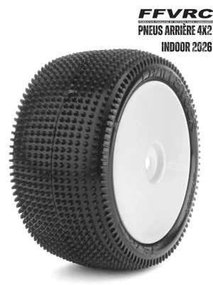 Sofort lieferbar | Jetko Pneus Challenger Arrière EOS Jaune Indoor FFVRC 2026 + Jantes (x2) JK2004EGW