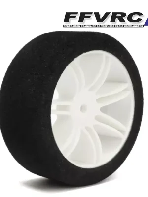Hot Race Pneus Mousse + Jantes 1/10 Arrière 40 Shore FFVRC (x2) 005-0052-64 - Topseller