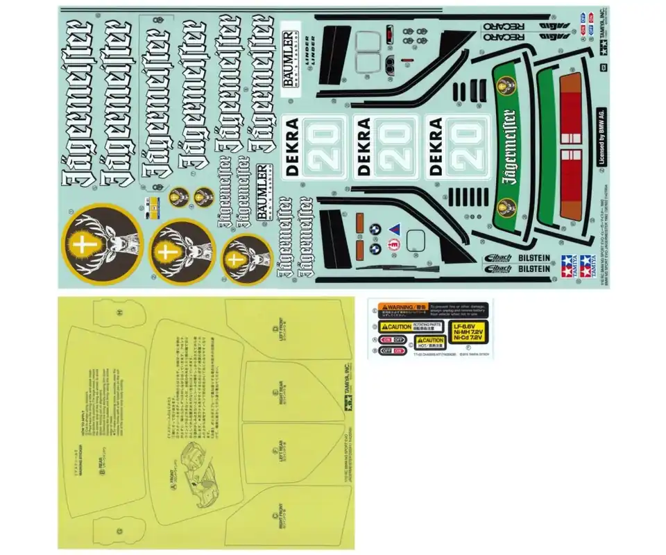 NEU Tamiya 319490173 Aufkleber BMW M3 Jägermeister 58760 - Nicht verpassen