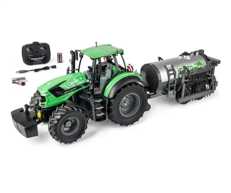 Carson 500907706 Deutz-Traktor 8280TTV mit Fassanhänger 1 16 100% RTR - Premium