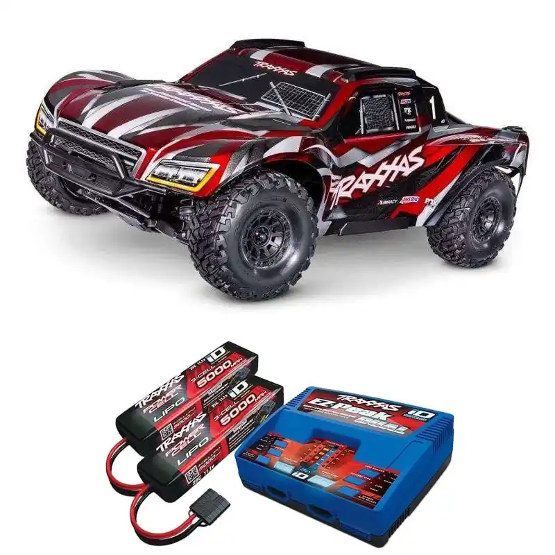 Traxxas 102076-4REDSET1 MAXX-SLASH 6S 4x4 Short-Course-Truck 1 8 RTR Brushless, rot inkl. Traxxas Duo Ladegerät & 2x Lipo-Akku | Top bewertet