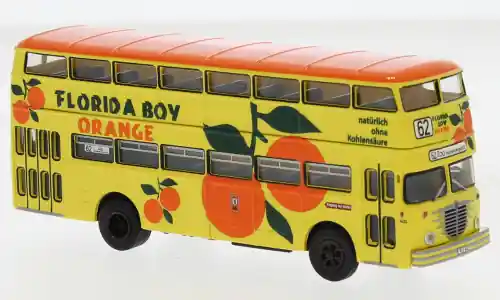 Büssing D2U Doppeldecker, 1960, BVG - Florida Boy Orange, 1 87, Brekina - Hammerpreis