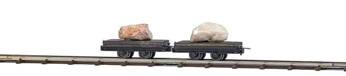 2 Wagen mit Felsbrocken -1 87- -Feldbahn- | Jetzt zugreifen