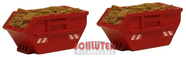 Absetzmulden mit Schrott (2 Stück), rot | Werkspreis