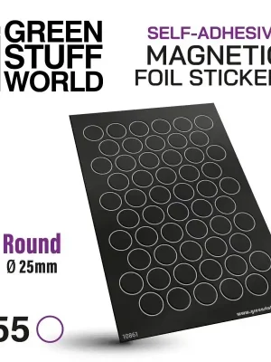 Green Stuff World - Round Magnetic Sheet SELF-ADHESIVE - 25mm | Rabatt